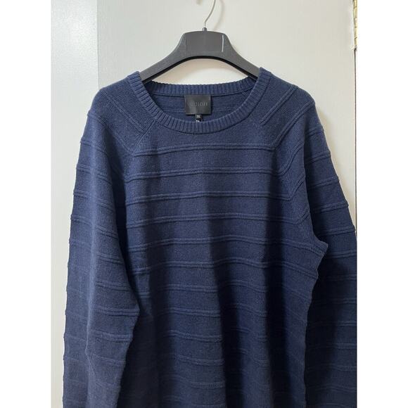 Quinn Mens Wool Cashmere Crew Neck Sweater Size XXL Navy Quiet Luxury Preppy NWT - Picture 3 of 7